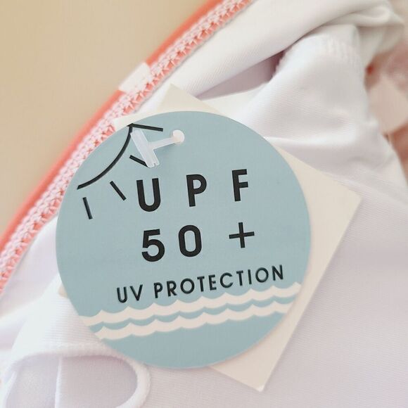 NEW Marina West Swimsuit M Coral Orange Polka Dot Deep V Ruffle Sleeve One Piece - Picture 7 of 8